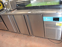 Inox koelwerkbank topcold 3 deuren afm. 1,80m x 0,70m - afbeelding 2 van  6