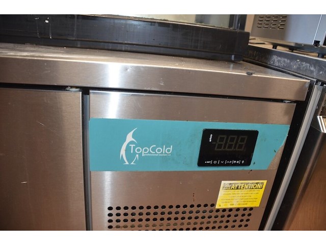 Inox koelwerkbank topcold 3 deuren afm. 1,80m x 0,70m - afbeelding 5 van  6