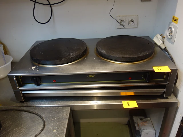 Inox pannekoekenbakplaat roller gril - afbeelding 1 van  2