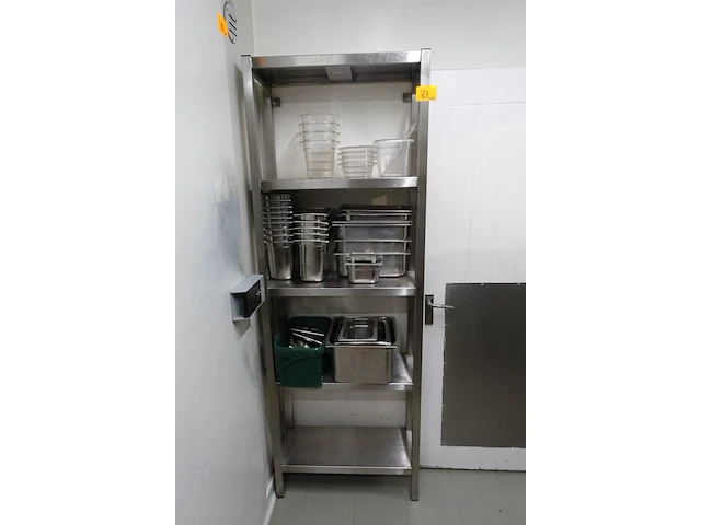 Inox rek + inhoud - afbeelding 1 van  5