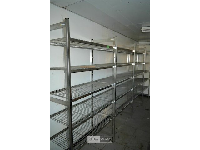 Inox rek merk hupfer 3,90 x 50 b x 1,80h - afbeelding 1 van  4