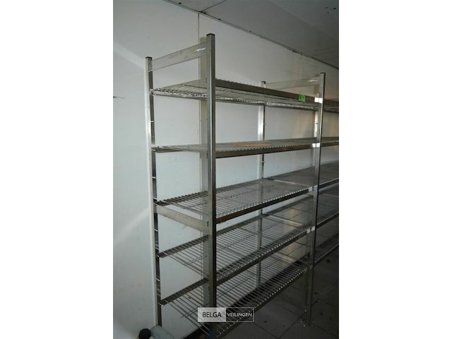 Inox rek merk hupfer 3,90 x 50 b x 1,80h - afbeelding 2 van  4