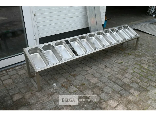 Inox rek/houder voor 11 gastronorm bakken - afbeelding 1 van  6