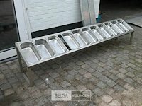 Inox rek/houder voor 11 gastronorm bakken - afbeelding 1 van  6