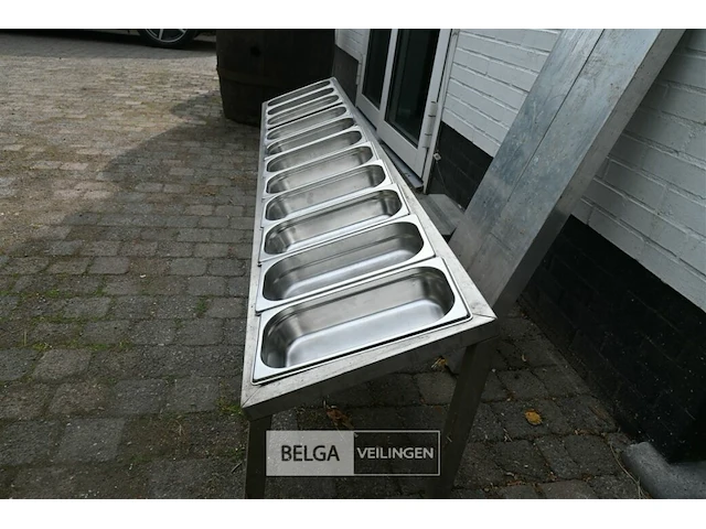 Inox rek/houder voor 11 gastronorm bakken - afbeelding 2 van  6