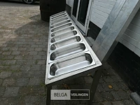 Inox rek/houder voor 11 gastronorm bakken - afbeelding 2 van  6