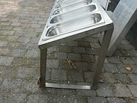Inox rek/houder voor 11 gastronorm bakken - afbeelding 3 van  6