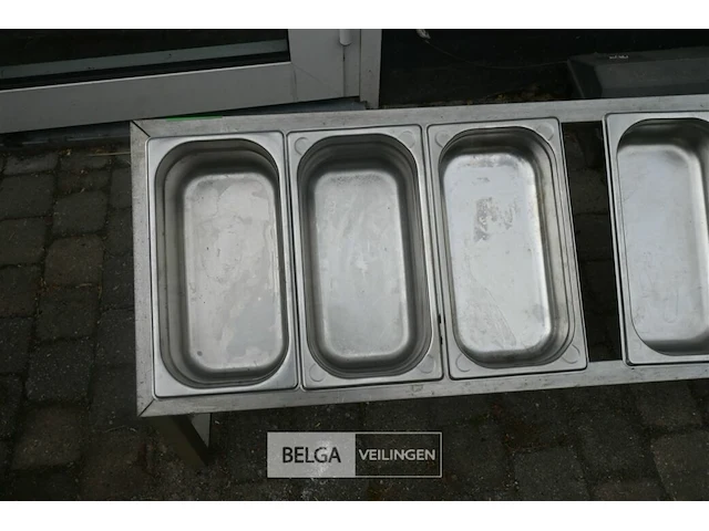 Inox rek/houder voor 11 gastronorm bakken - afbeelding 4 van  6