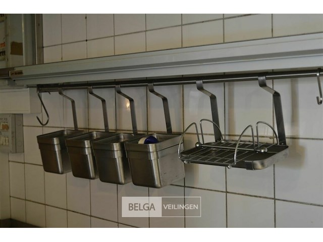 Inox rekje met 4 bakjes +label houder - afbeelding 2 van  4