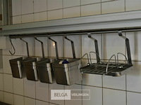 Inox rekje met 4 bakjes +label houder - afbeelding 2 van  4