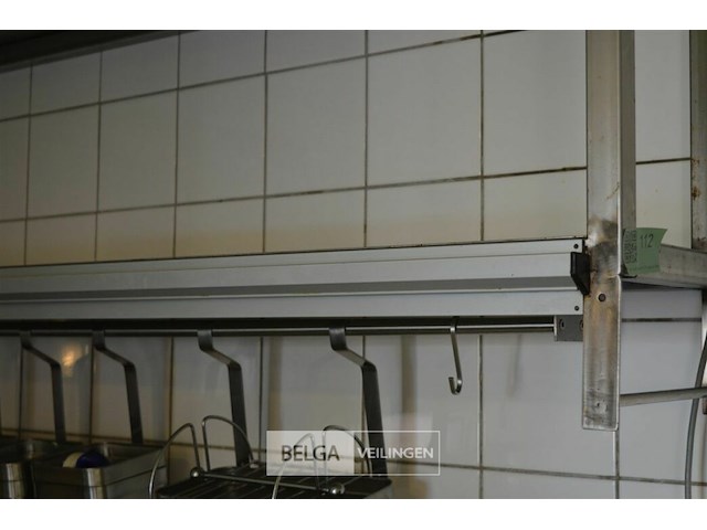 Inox rekje met 4 bakjes +label houder - afbeelding 3 van  4