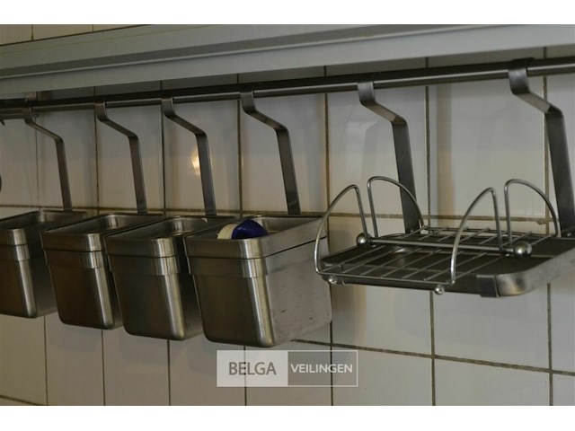 Inox rekje met 4 bakjes +label houder - afbeelding 4 van  4