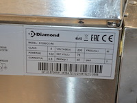 Inox saladette 8 potten diamond afm. ca. 2m met ca. 30 inox reserve bainmarie potten - afbeelding 6 van  6