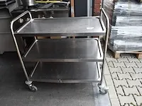 Inox serveerkar 50x90cm op wielen - afbeelding 1 van  4