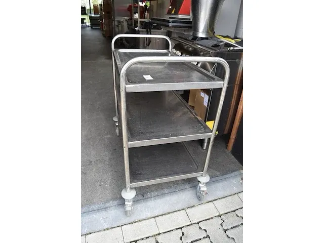 Inox serveerkar 50x90cm op wielen - afbeelding 4 van  4