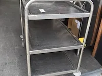 Inox serveerkar 50x90cm op wielen - afbeelding 4 van  4