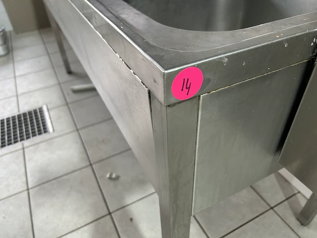 Inox spoeltafel inclusief kraan 180x70x86cm h - afbeelding 2 van  4