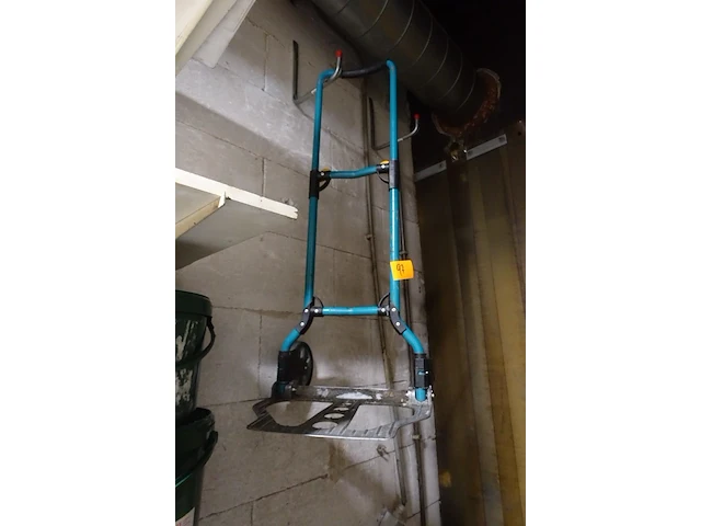Inox steekwagen + alu trapladder - afbeelding 1 van  4