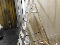 Inox steekwagen + alu trapladder - afbeelding 2 van  4