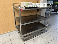 Inox transportkar excl. inhoud 100x60x100cm h - afbeelding 1 van  2