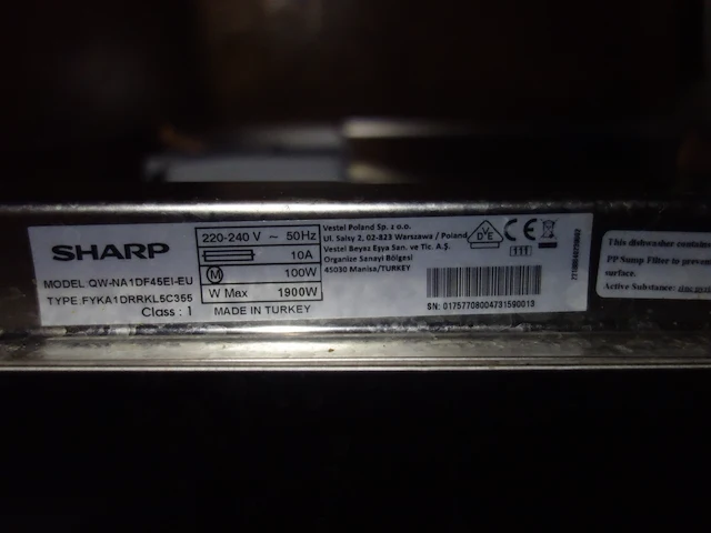Inox vaatwasser sharp - afbeelding 4 van  4
