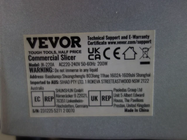Inox vleessnijmachine vevor - afbeelding 3 van  3