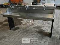 Inox wasbak met 6 kraantjes - afbeelding 3 van  7