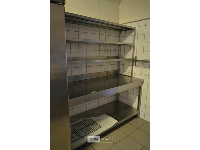 Inox werk tafel met rek 1,60x85 h 70 diep inox rek 1,6 b x1m hoog 40 diep - afbeelding 1 van  3