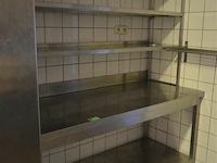 Inox werk tafel met rek 1,60x85 h 70 diep inox rek 1,6 b x1m hoog 40 diep - afbeelding 1 van  3