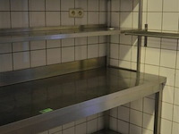 Inox werk tafel met rek 1,60x85 h 70 diep inox rek 1,6 b x1m hoog 40 diep - afbeelding 2 van  3