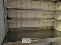 Inox werk tafel met rek 1,60x85 h 70 diep inox rek 1,6 b x1m hoog 40 diep - afbeelding 3 van  3