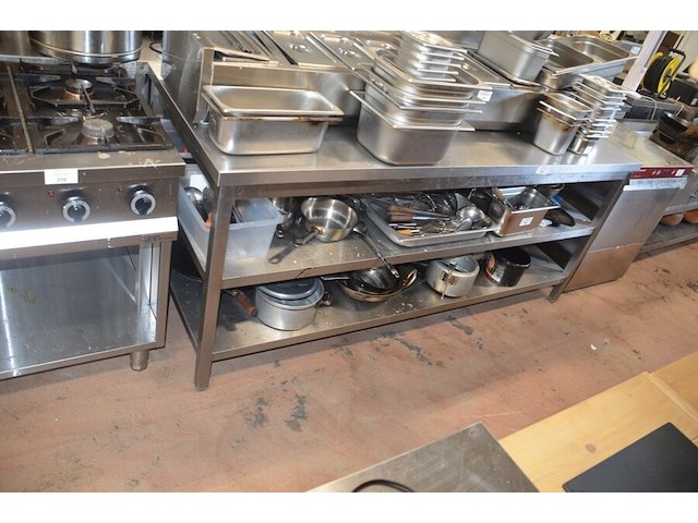 Inox werkbank 3 etages afm. 2m x 0,80m - afbeelding 3 van  4