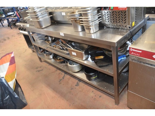 Inox werkbank 3 etages afm. 2m x 0,80m - afbeelding 4 van  4