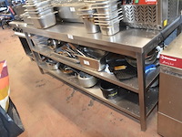 Inox werkbank 3 etages afm. 2m x 0,80m - afbeelding 4 van  4