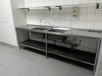 Inox werkblad met dubbele afwasbak - afbeelding 3 van  3