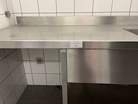 Inox werkblad met enkele afwasbak - afbeelding 1 van  2