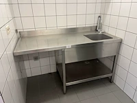 Inox werkblad met enkele afwasbak - afbeelding 2 van  2