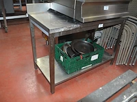 Inox werktafel 1,20 m, 10 steelpannen (19,28) - afbeelding 1 van  5