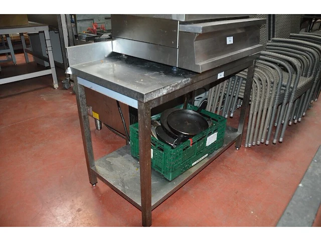 Inox werktafel 1,20 m, 10 steelpannen (19,28) - afbeelding 2 van  5