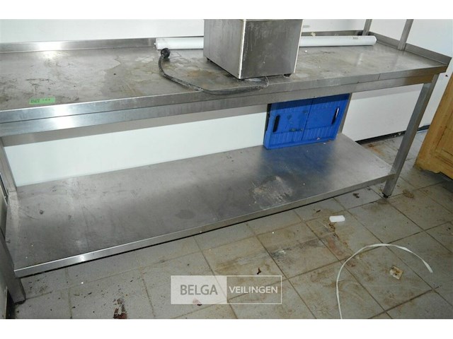 Inox werktafel 2,10 x 85h x 60 d - afbeelding 1 van  3