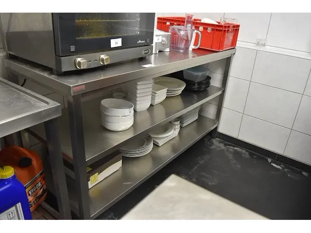 Inox werktafel 3 leggers nova meta ca. 1,60m x 0,70m (30) - afbeelding 3 van  5