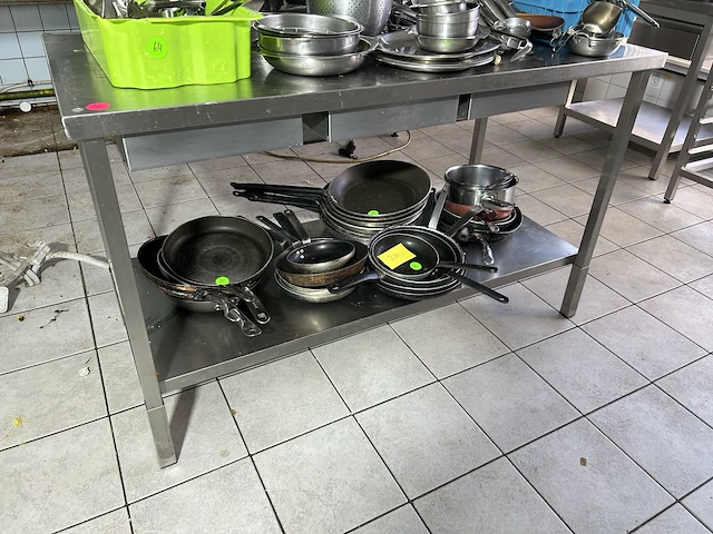 Inox werktafel met 3 lades 150x70x92cm h - afbeelding 2 van  2