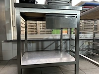 Inox werktafel met lade 80x70x91cm h - afbeelding 1 van  2