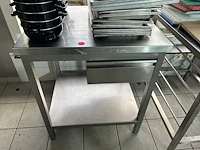 Inox werktafel met lade 80x70x91cm h - afbeelding 2 van  2