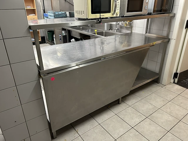 Inox werktafel met opzet -en verlengstuk - afbeelding 1 van  3