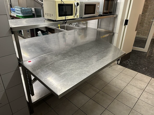 Inox werktafel met opzet -en verlengstuk - afbeelding 3 van  3