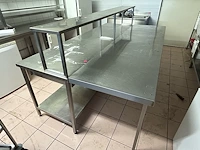 Inox werktafel met opzetstuk + inklapbaar werkblad - afbeelding 1 van  6