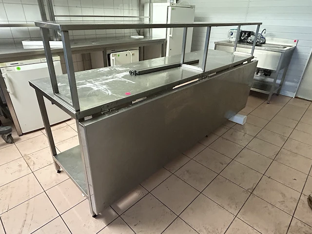 Inox werktafel met opzetstuk + inklapbaar werkblad - afbeelding 3 van  6