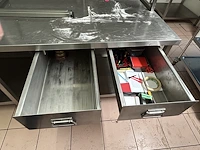 Inox werktafel met opzetstuk + inklapbaar werkblad - afbeelding 6 van  6
