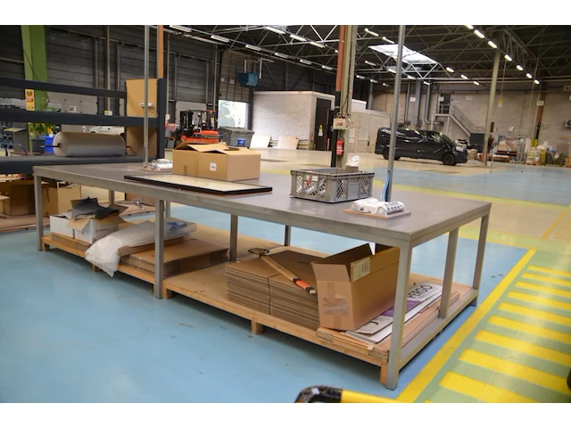 Inox werktafel + rek - afbeelding 1 van  1